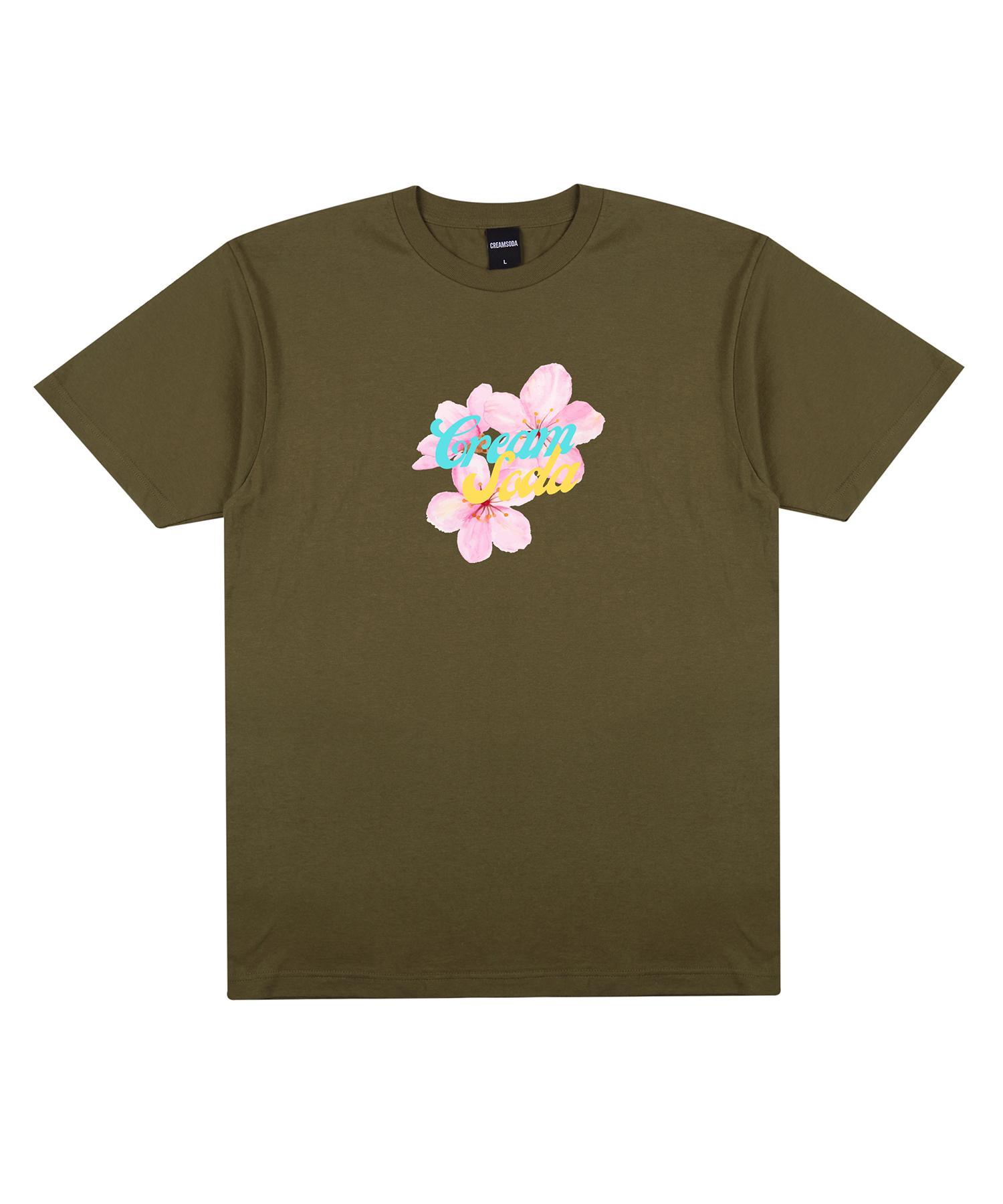 Cream Soda Lab Lab Flower Cream Short Sleeve T-Shirt Olive L