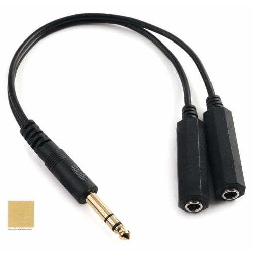 Sound Wave [Limited Edition] LINK Master 6.35mm Splitter Cable, Gold-Plated, Male to Female, for Microphones, Earphones, and Headsets, Premium Two-Way