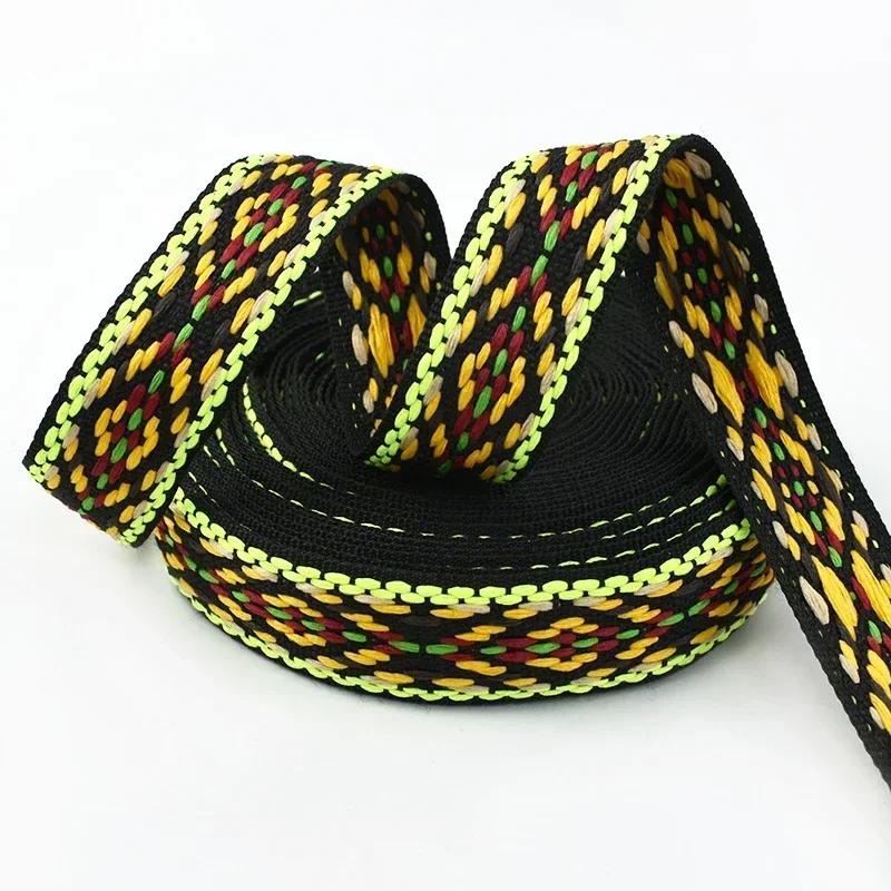 2-20 Meter 20mm Besticktes Jacquard-Band Polyester-Gurtband Spitzenbesatz für Haustierhalsbänder Kleidung DIY Nähzubehör