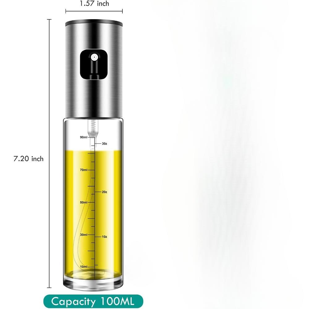 1 or 2 Pack 100ml Glass Olive Oil Sprayer Oil Spray Bottle Mister for Cooking BBQ, Salad, Baking, Roasting, Grilling