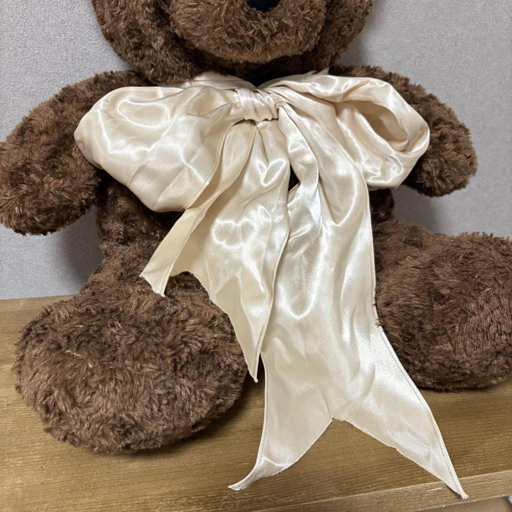 [USED] Big Teddy Bear Plush Toy with Large Ribbon