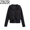 Za Autumn New Women clothes 2025 Western Style Fashion Zip-up Slim fit Hood Cotton-padded jacket Outerwear 8073224