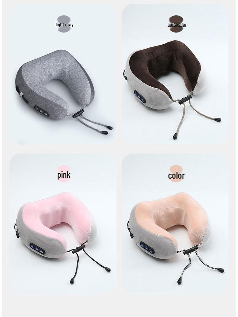 U-shaped Electric Neck Massager Pillow: Multifunctional Portable Kneading Cushion for Cervical Spine & Car Comfort