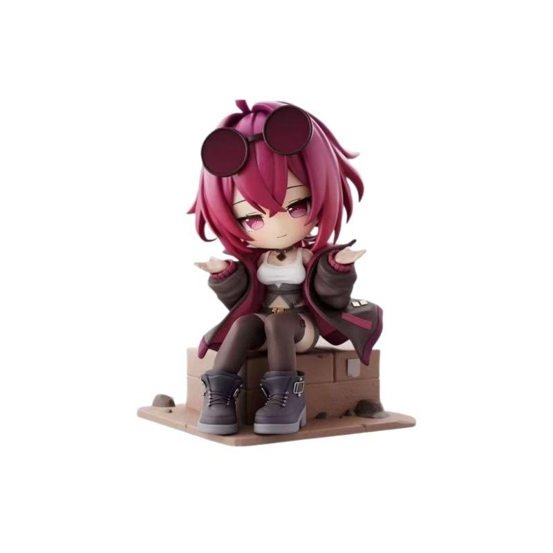 13.5cm Honkai Star Rail Kafka Chibi Sitting Figure Pvc Anime Statue Desktop Decoration Collectible Model Toy Gift For Anime Fans