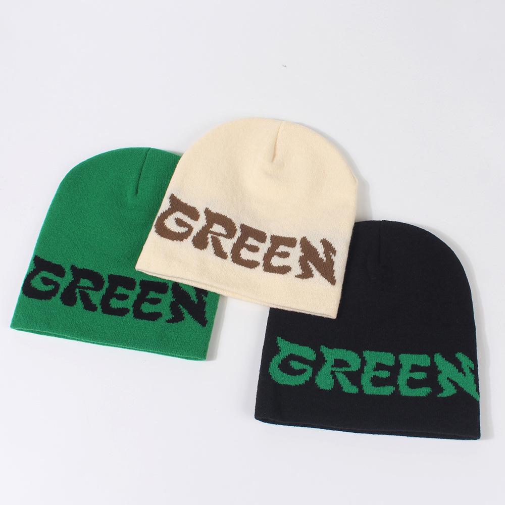 Versatile Style Hat Funny Letter Solid Unisex Warm Knitted Hatsbeanie
