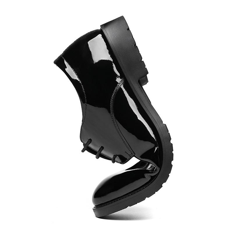 New Dress Leather Shoes Bright Leather Patent Leather Men's Business British Style Pointed Wedding Banquet Performance Genuine Leather Men's Shoes