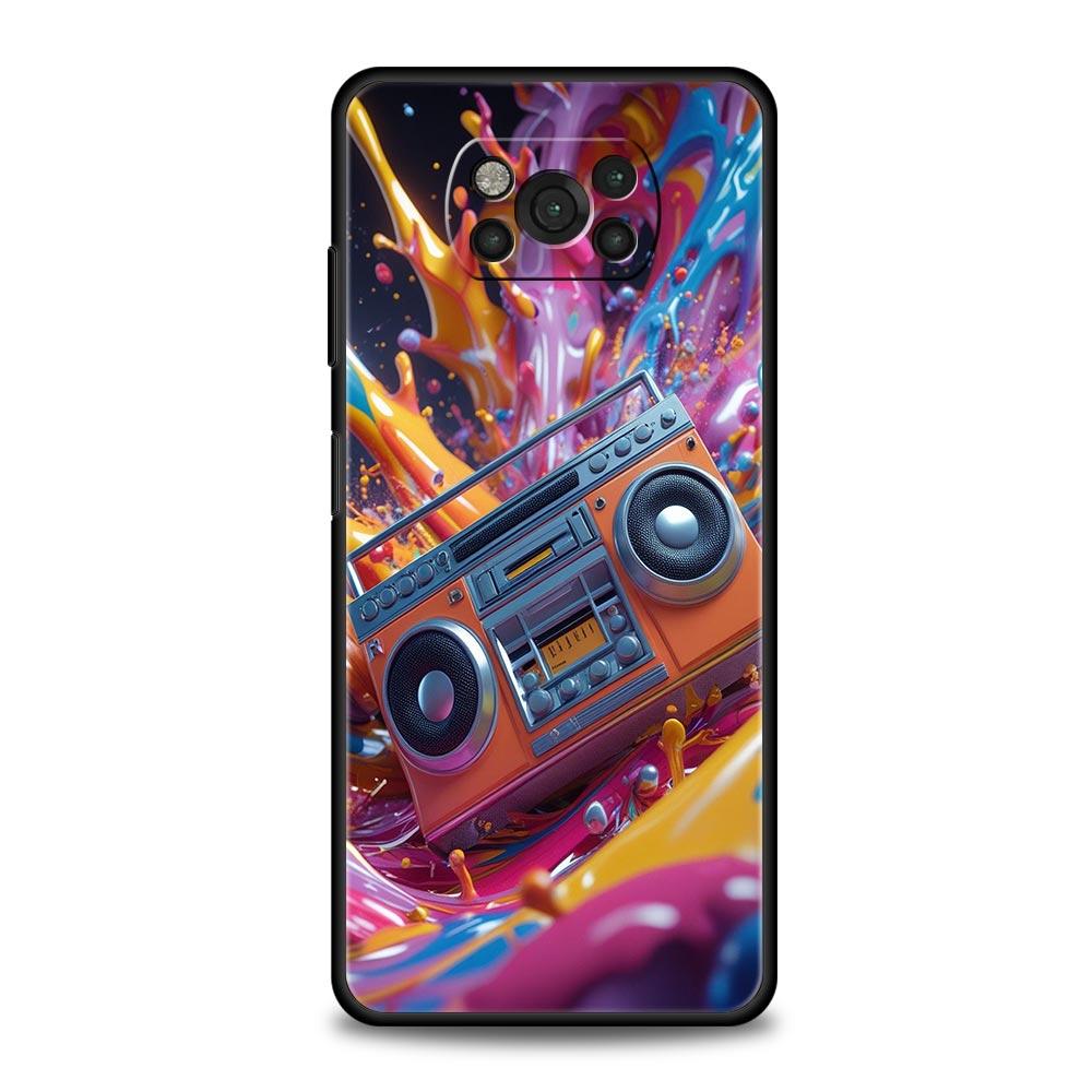 Retro Recording Device Phone Case for Xiaomi Poco F7 F6 F5 F4 F3 X6 X5 X4 X3 NFC F7 Ultra M4 C51 C55 GT 5G Soft TPU Cover Fundas