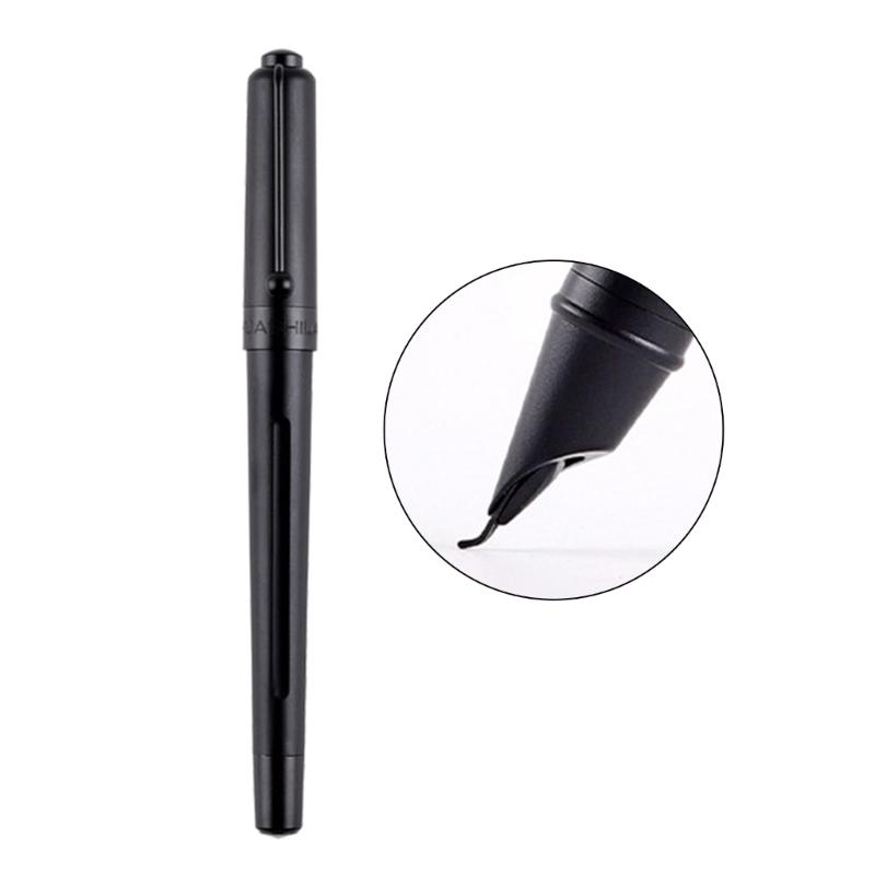 Smooth Writing Pen Business Pen Metal Fountain Pen Bent Nib Calligraphy Pen Stationery Pen Gift for Student Teacher