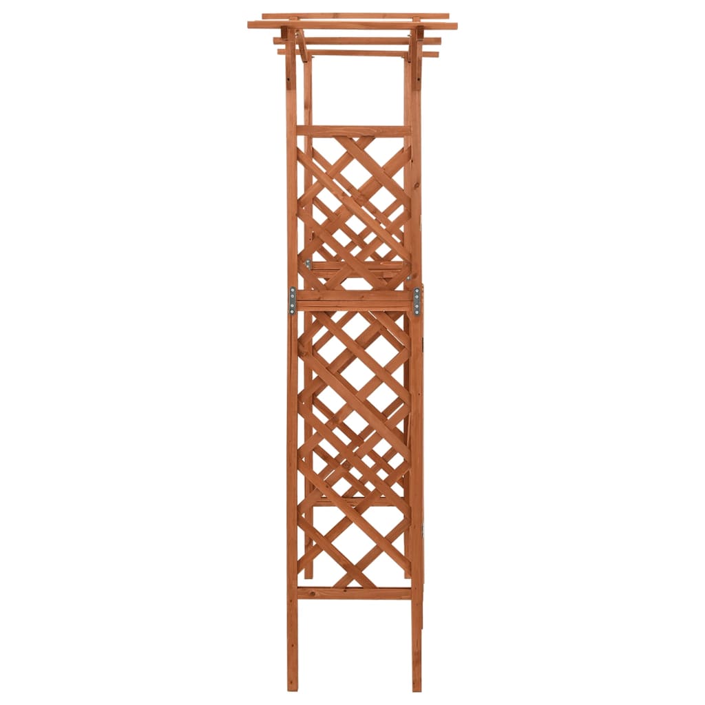Vidaxl Pergola With Gate, 116X40X204 Cm, Solid Fir Wood