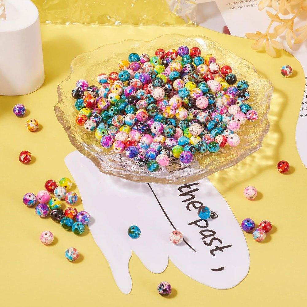 49/108/138pcs Stone Material Ink Decorative Beads Colorful Decorative Beads DIY Bracelet Necklace Earrings Keychain Foot Chain Phone Chain