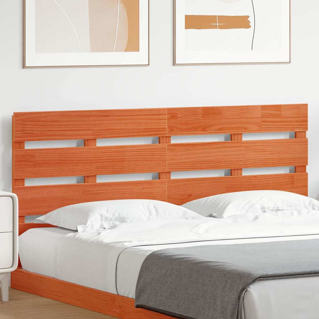 Headboard Brown 140.5 X 3 X 80 Cm Solid Pine Wood