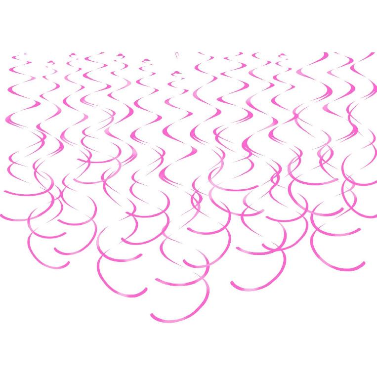 Gold Hanging Swirl Decorations Plastic Streamers Foil Swirls Ceiling Decorations Wedding Baby Shower Birthday Party Decorations, Pack of 30