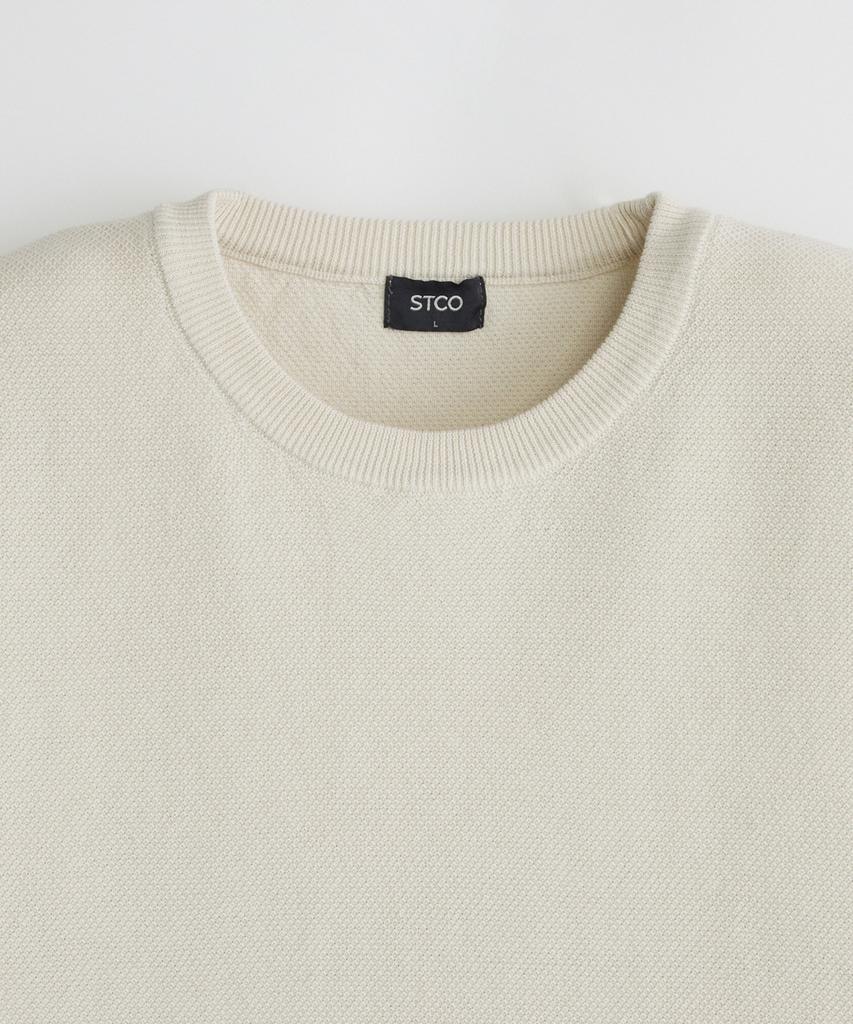 STCO Round Kaneko Texture Solid Knit_Ivory (Semi-Oversized Fit)_Sktxb57Nsi