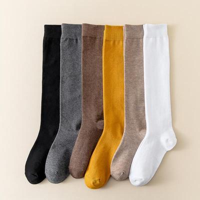 Calzettoni da Donna Lunghi Sopra il Ginocchio, Slim Fit, Neri, Tendenza Autunno/Inverno, Stile Giapponese.