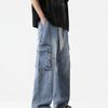 Yellow Mud Work Jeans Men's Hip-hop Washing Retro High Street Long Trousers