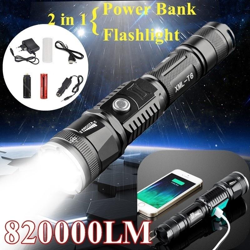 Buy 2019The Latest 5 Modes CREE XMLT6 LED Zoom Rechargeable Flashlight