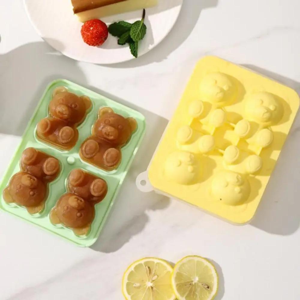 

Silicone Bear Ice Cube Mold Food Grade Ice Cream Mold Ice Bear Model Making Artifact Frozen зелений