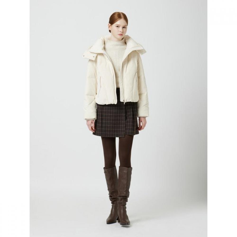 Cc Collect Velvet Hooded Short Goose Down C254psg804