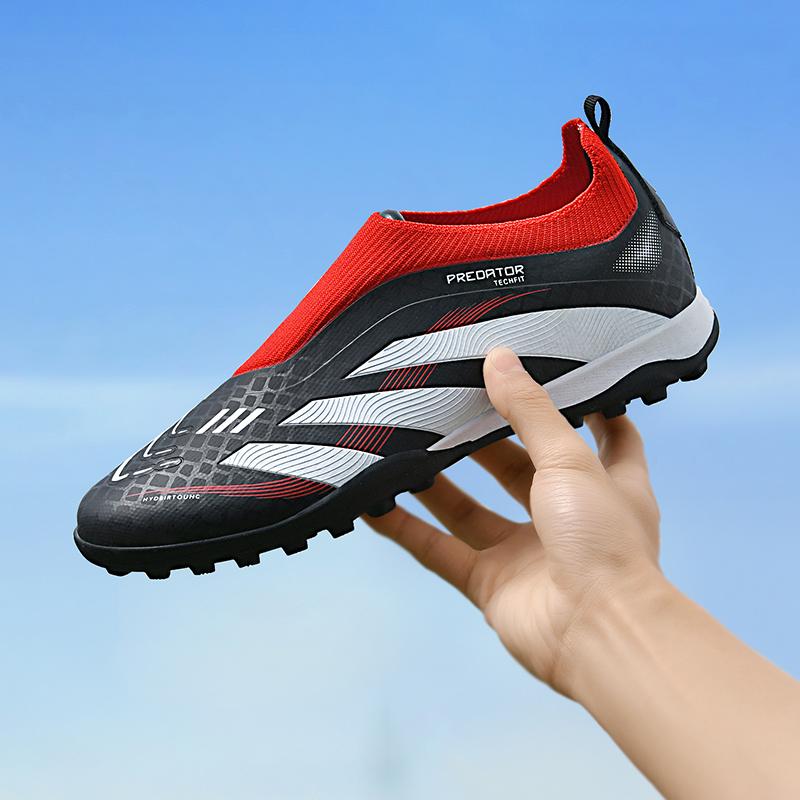 

2025 Fashion Football shoes short nail AG nail professional men s and women s high top football boots artificial grass training 45 чёрный