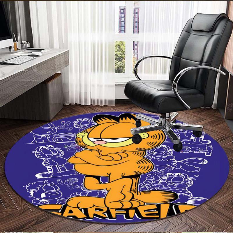 Garfield Print Round Rug, Washable Floor Carpet, For Entryway Dorm Laundry Room Office Study, Home Decor Birthday Christmas Gift