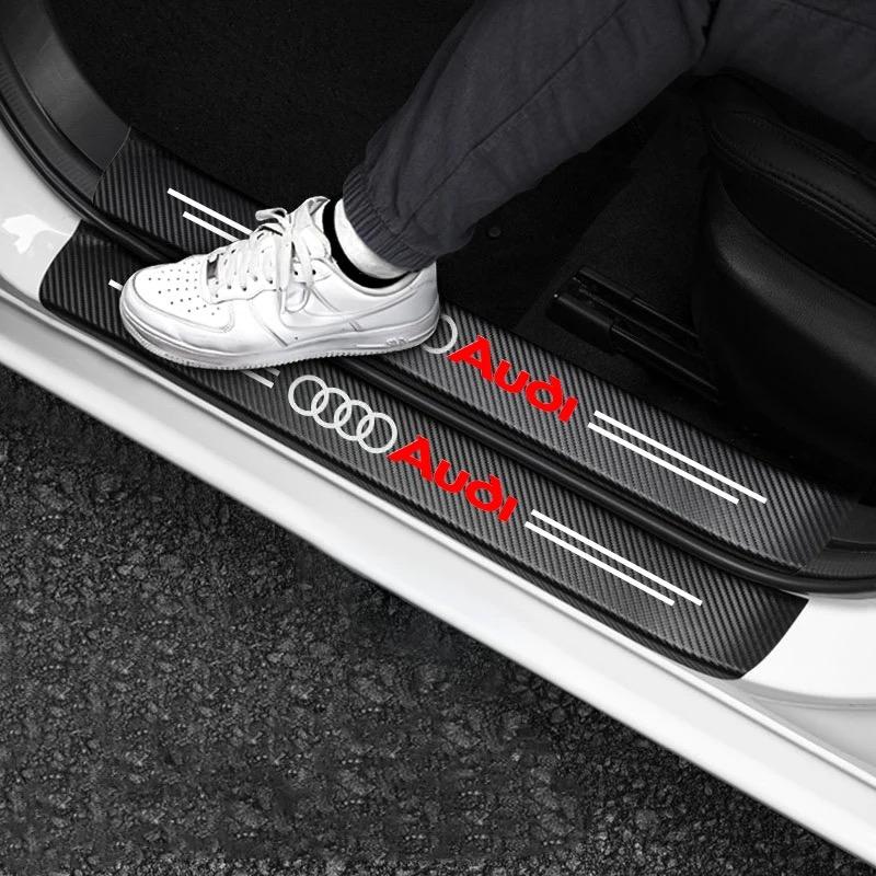 Für Audi RS3 Hochwertiger Carbonfaser Auto Türschwellenschutz Aufkleber Für Audi A1 A2 A3 A4 A5 A6 A7 A8 Q1 Q2 Q3 Q4 Q5 Q6 Q7 Q8 TT RS3 S5 RS7