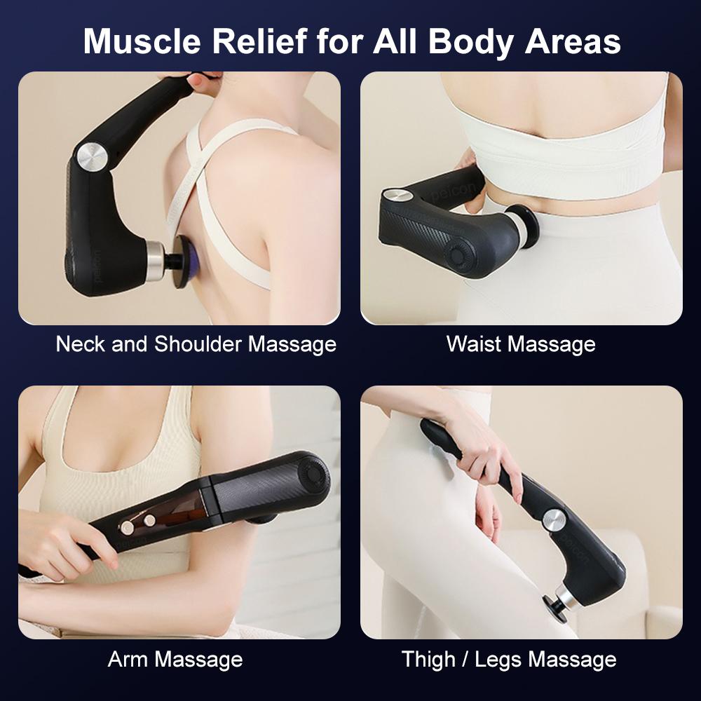 Shoulder Massage Muscle Massage Gun Electric Fascia Massage Machine High Frequency Back Waist Body Massage with Extended Handle