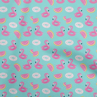Baumwoll-Flex Arktisblau Stoff Donut-Muster DIY Kleidung Quiltstoff Druckstoff pro Yard 40 Zoll
