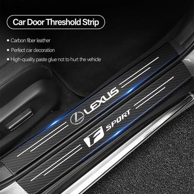 1/4/5Pcs Car Door Sill Scuff Plate Decor Carbon Fiber Stickers For ES350 IS350 LS400 RX330 IS300h RX400h GS300 LX570 LS460