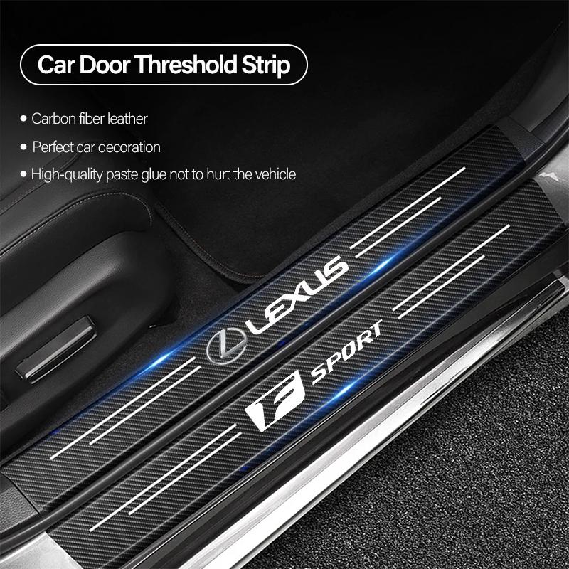 1/4/5Pcs Car Door Sill Scuff Plate Decor Carbon Fiber Stickers For Lexus ES350 IS350 LS400 330 IS300h 400h GS300 LX570 LS460 AEH1