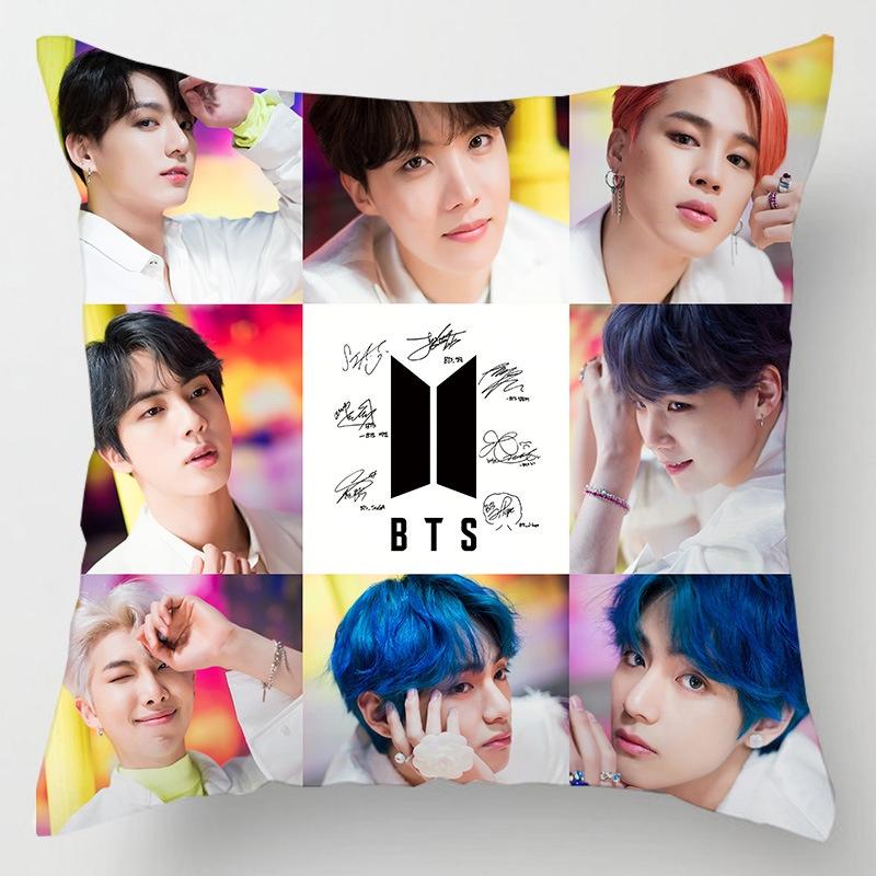Bts Bangtan Boys Cushion Cover Decorative Soft Pillow Case Sofa Car Cover Throw