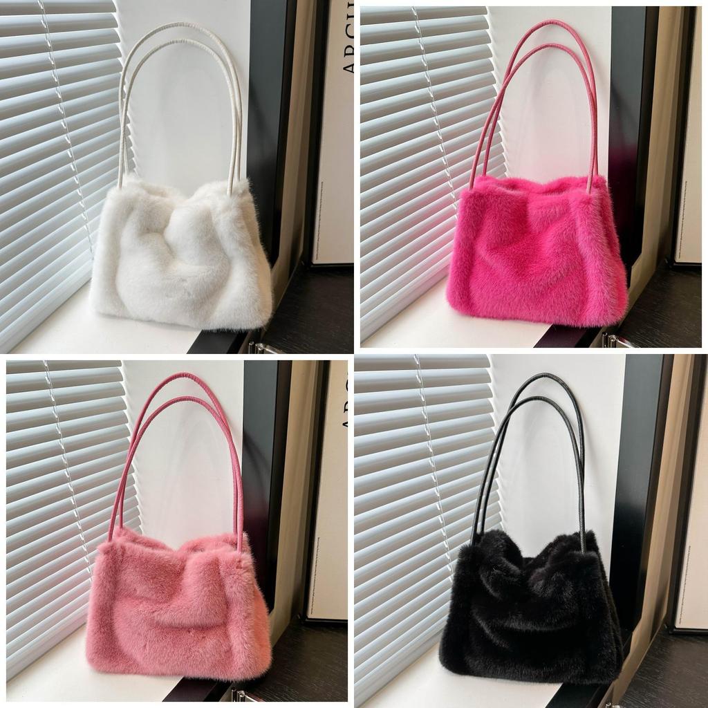 Plüschtasche für Damen mit Magnetverschluss und Innentasche für Handy für den lässigen täglichen Gebrauch
