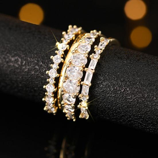 Yousheng 4Pcs Stackable Women Rings Cubic Zirconia Wedding Bands Non Tarnish Dainty Promise Rings for Statement Engagement