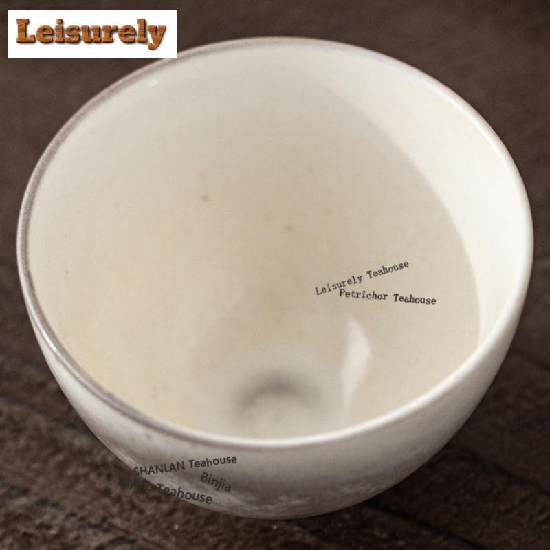 130ML Ink Painting Zhiye Teacup Aesthetic Tea Bowl Tea Cup Set Tea-tasting Fragrance Cup Jianzhan Master Cups Household Cafes