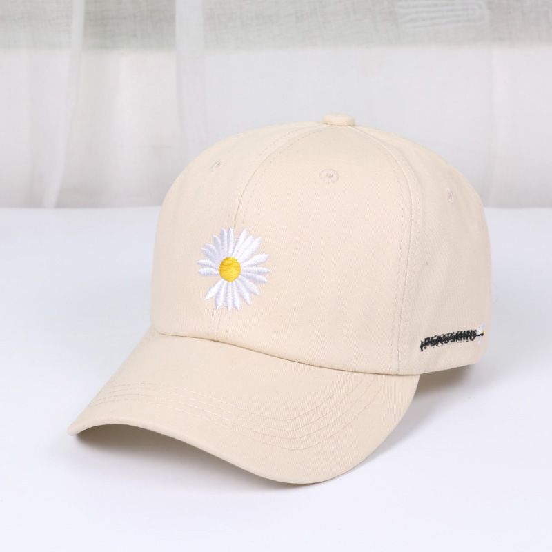 

Hat Women s Spring and Autumn Japanese Style Baseball Cap K-style Tide Fashion GD Same Chrysanthemum Peaked Cap Student Sun Hat Men A14216 small Daisy baseball cap beige Adjustable