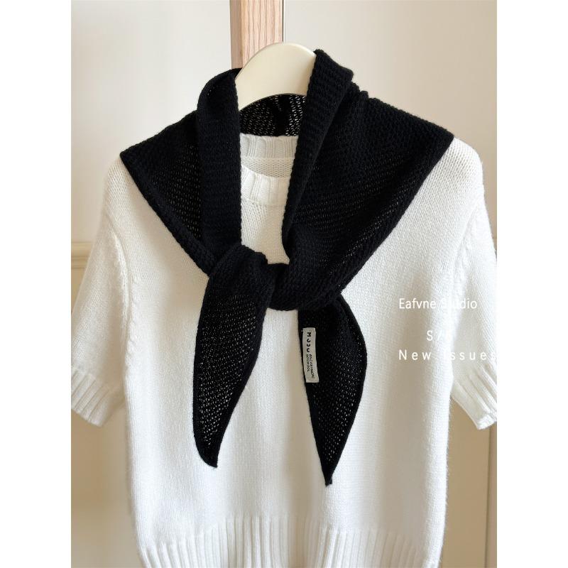 Triangulär scarf nackskydd Australisk kashmirull sjal Dam enkel nackskydd Varm stickad liten scarf