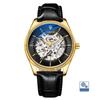 CHENXI Men's Mechanical Watches Automatic Skeleton Men's Watch Minimalist Business Style with Leather Strap Relojes Para Hombres