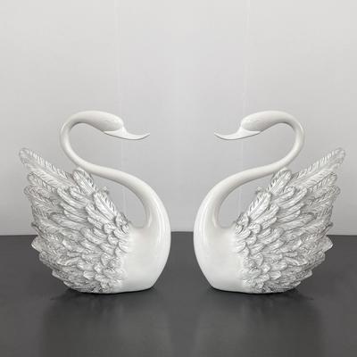 Resin Handicrafts Simulated Animal Sculptures Swan Bird Couple Swans Home Resin Decorative Items Decorative Figurines
