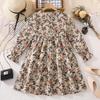 2025 Autumn/Winter European & American Girls' Long-sleeve Casual Princess Dress - Elegant & Printed