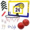 ZAIDEA Mini Basketball Goal with Pin Indoor Basketball Wall for Air Set of 2 Balls Hooks, Toy, Mounted, Kids, Pump, Yellow,