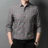 Popular Hot Sale, High Quality, Men's Plaid Casual Fashion Lapel Long-sleeved Shirt, Cotton Shirt Men's Clothing