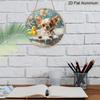 2D Flat, 1pc Round Aluminum Cute Chihuahua Bathing Metal Sign, Funny Dog with Rubber Duck & Bubbles Vintage Wall Plaque, Perfect for Bathroom, Pet