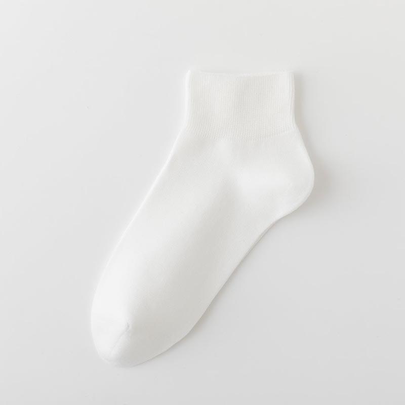Summer Lightweight Women s Short Cotton Socks - Children s Solid-colored Short Tube Socks, Boneless, Breathable 1 pair белый