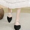 Fashion Summer New Pointed Toe Women's Slippers, Luxury Mid-heeled Sandals, Fashionable and Elegant Slip-on Party Shoes for Women