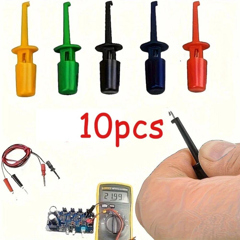 10Pcs Single Test Test Probe Small Crocodile Clip High Quality Test Hook Clip  Electronic Testing