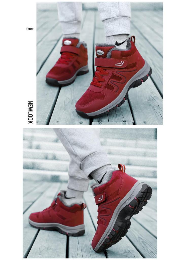 Warm Velvet Winter Shoes for Middle-Aged & Elderly - Unisex Wool Cotton Walking Footwear