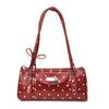 Pu Polka Dot Shoulder Bag For Women With Inner Pockets And Zipper Closure For Daily Use