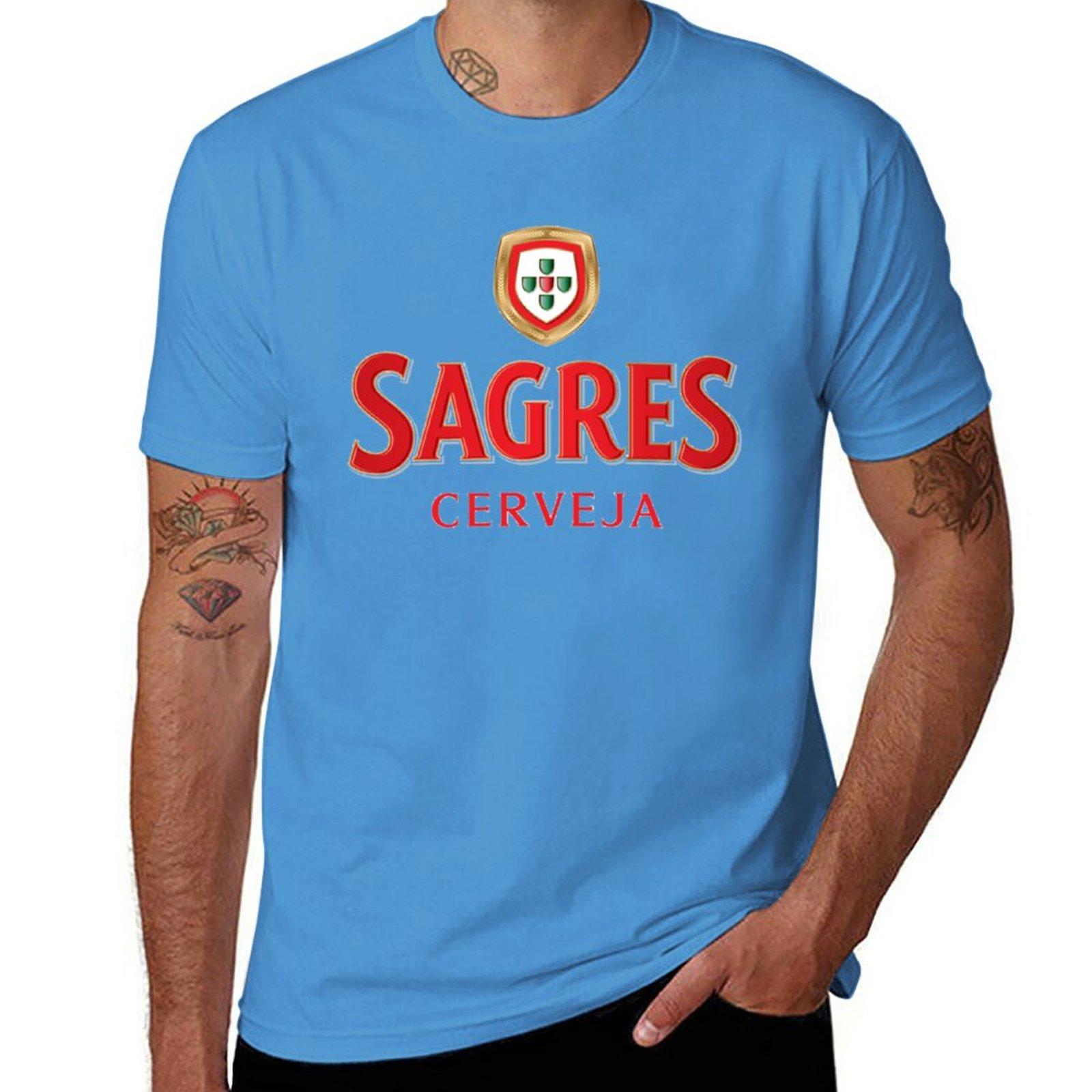 New Sagres Beer TShirt black t shirt quick drying tshirt black tshirts for men S