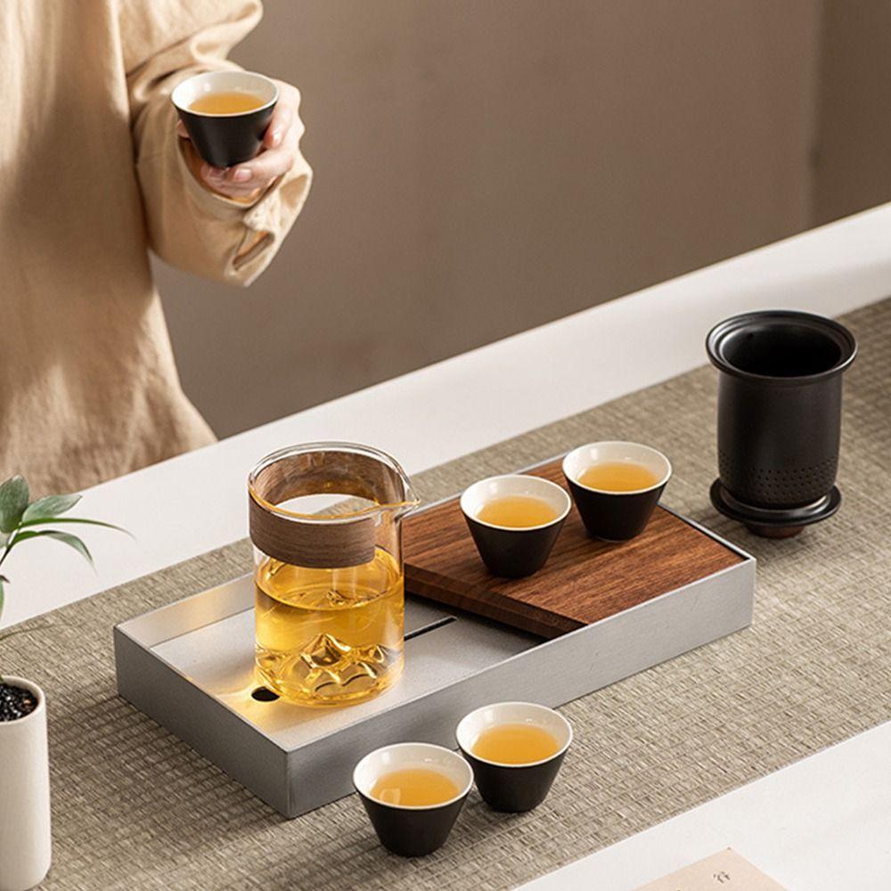 with tea strainer Travel Ceramic Teapots Chinese Style Mini Tea Cup Set  Teas Brewing Utensils