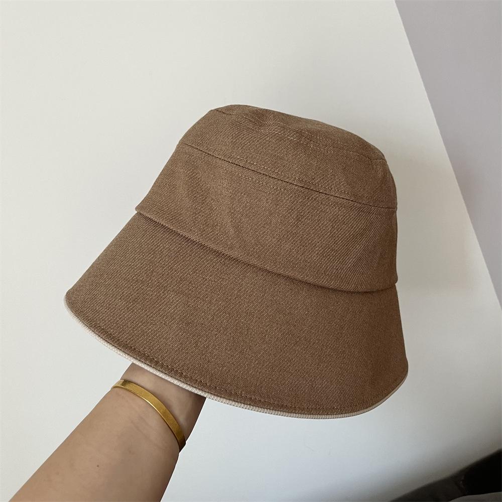 Original Design Japanese Back Bow Bucket Hat Showing Face Small Casual Versatile High Sense Women Autumn and Winter Bucket Hat