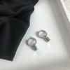 Simple Trendy Cool Style Women Men Hop Hip Stainless Steel Padlock Earrings Ear Clip Stud Earring